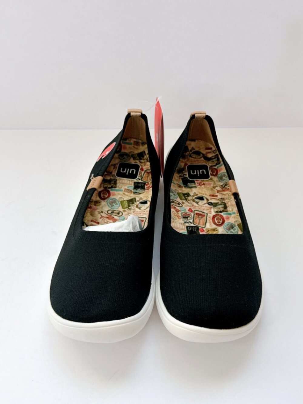 Women’s Size 8 UIN Valencia Knitted Black Slip-On Comfort Travel Shoes